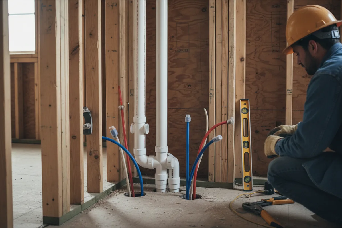 Drain and supply rough-in during Garbage Disposal Repair in Blythewood