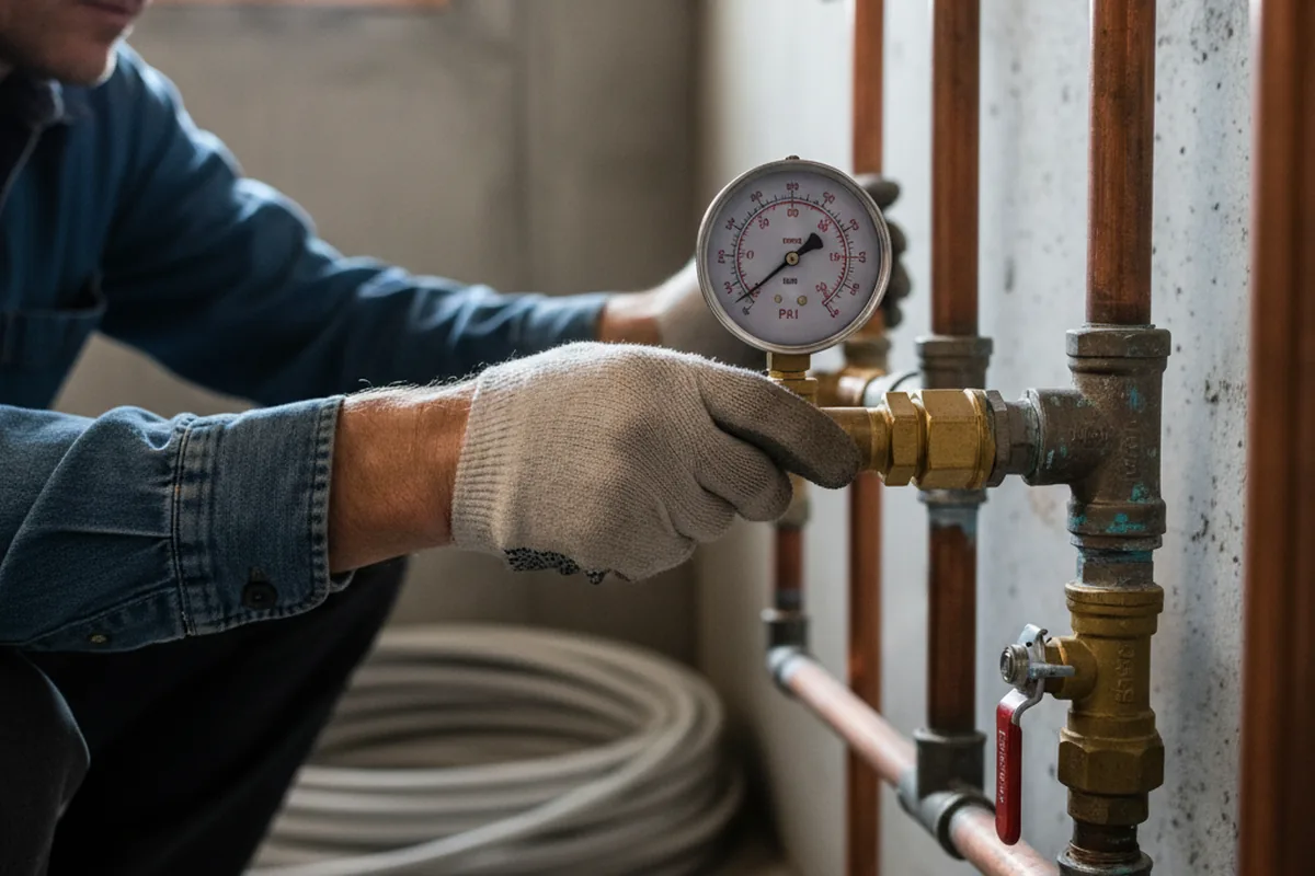 Pressure testing a repaired line during Water Line Repair in Blythewood